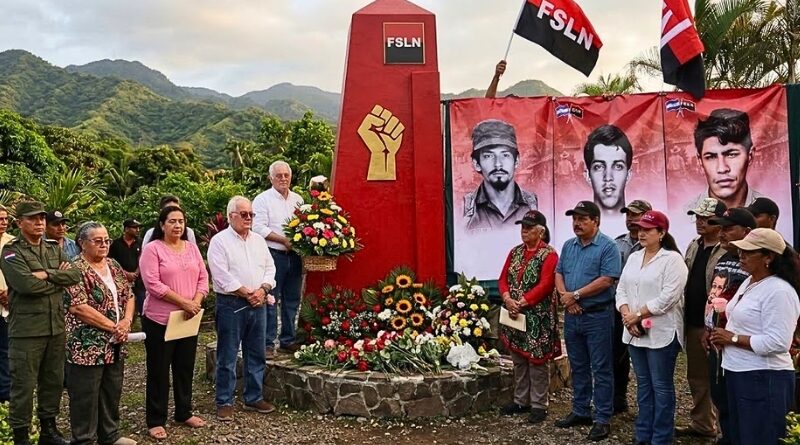 Familias de Rancho Grande, El Tuma-La Dalia y Waslala acompañan a la Comisión Especial en un homenaje solemne a los caídos del FSLN en Matagalpa.